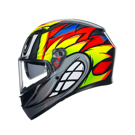 Agv K3 Kapalı Kask Bırdy 2.0 Gri-sarı-kırmızı